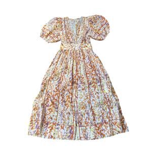 Poupette St Barth Reine Midi Dress Purple Orange White